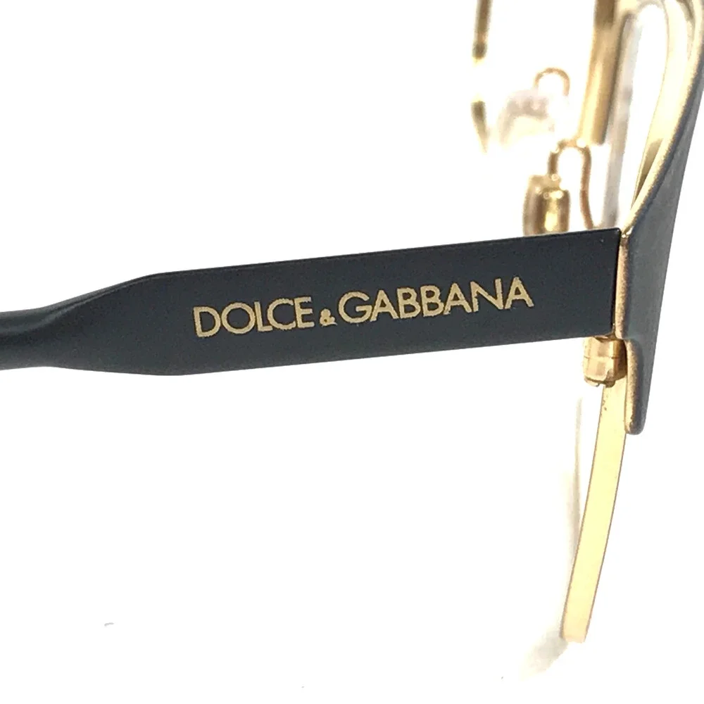 Dolce & Gabbana Eyeglasses Frames DG1330 1268 Black Gold Rectangle 54-19-150